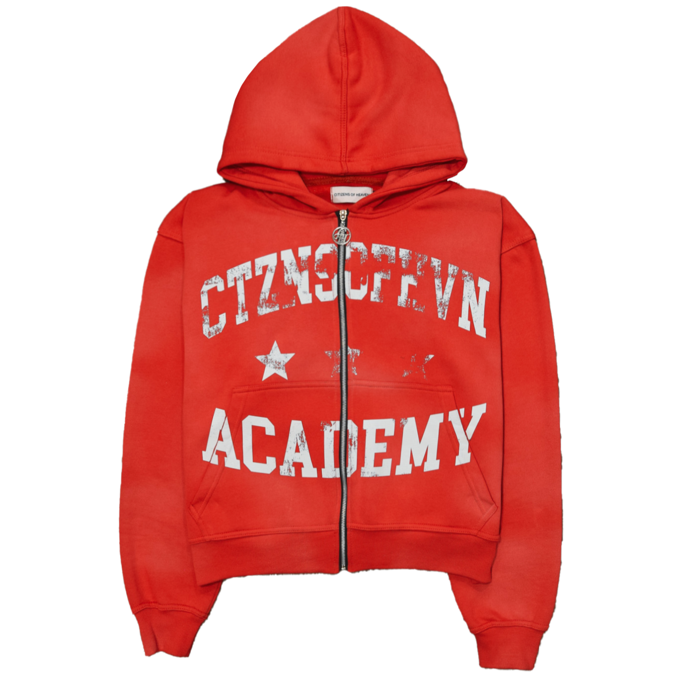 Academy Sun Faded Zip-Up Hoodie- Red