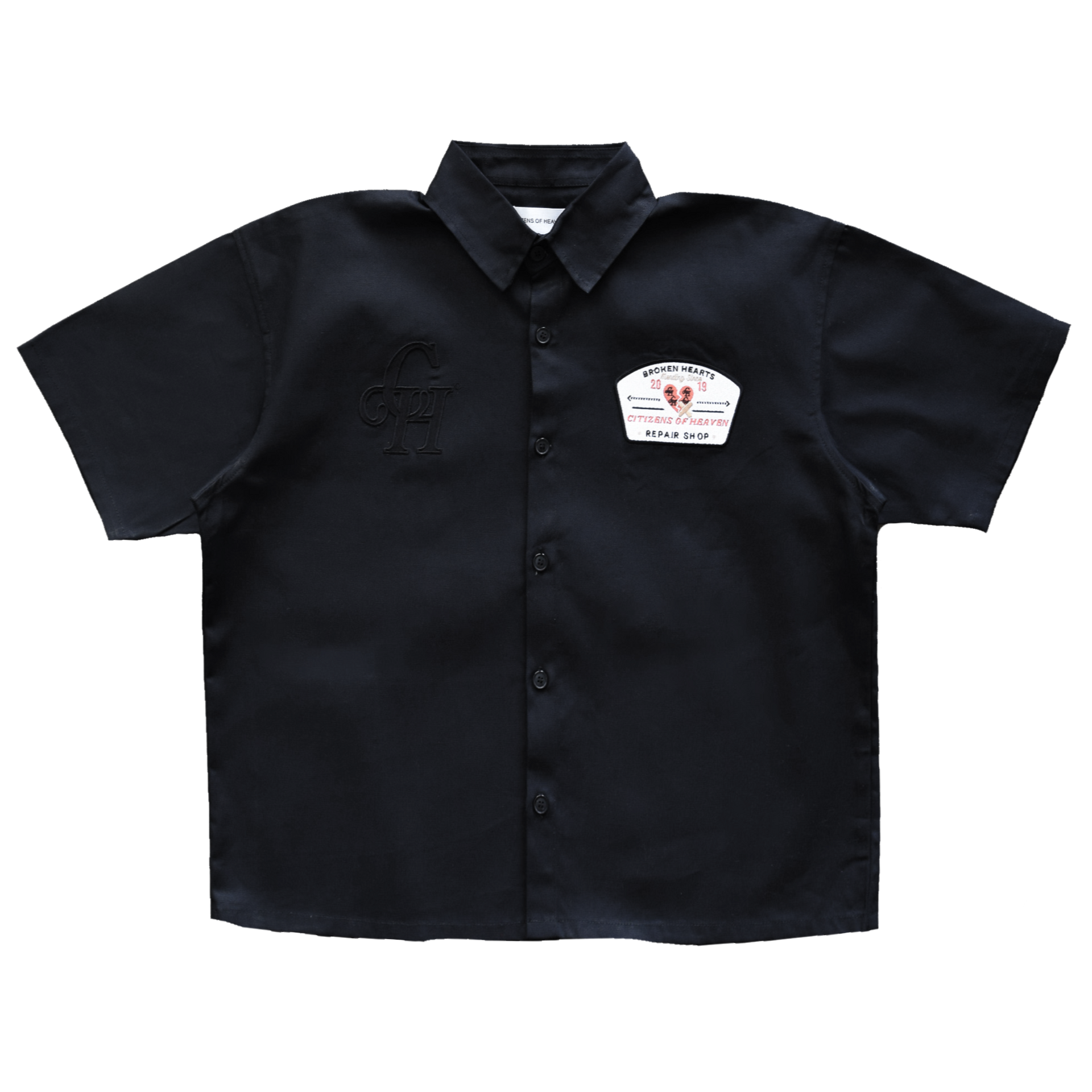 Broken Hearts Repair Shop Mechanic Shirt- Black