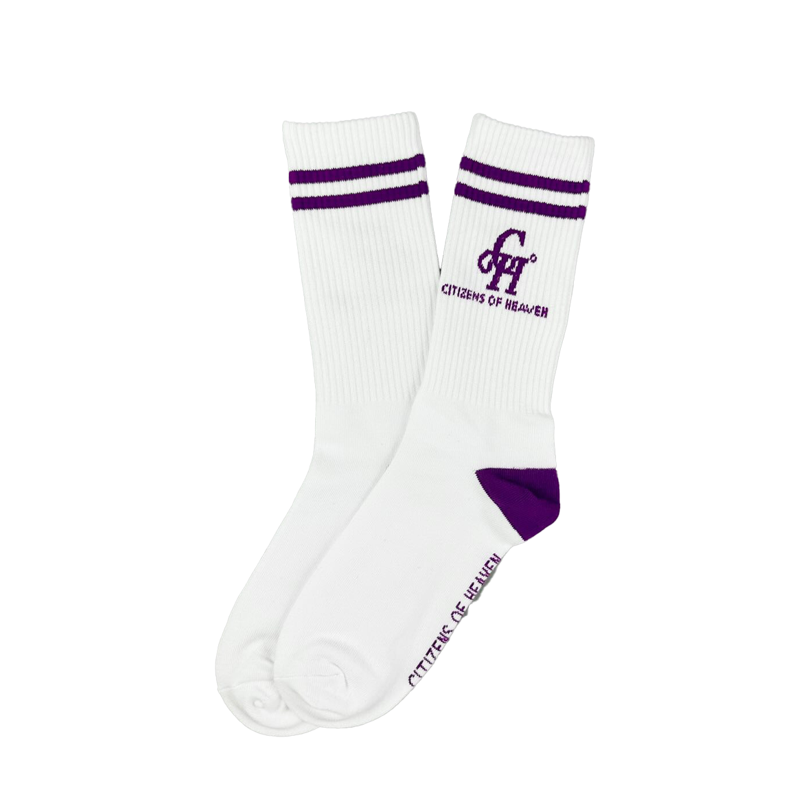 Ribbed CH Athletic Socks- Purple