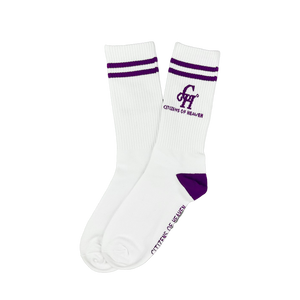 Ribbed CH Athletic Socks- Purple