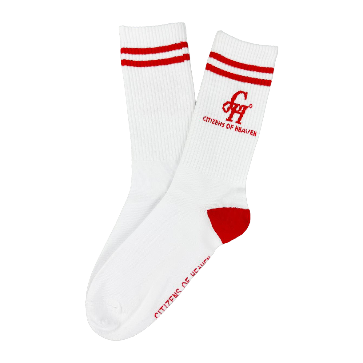 Ribbed CH Athletic Socks- Red