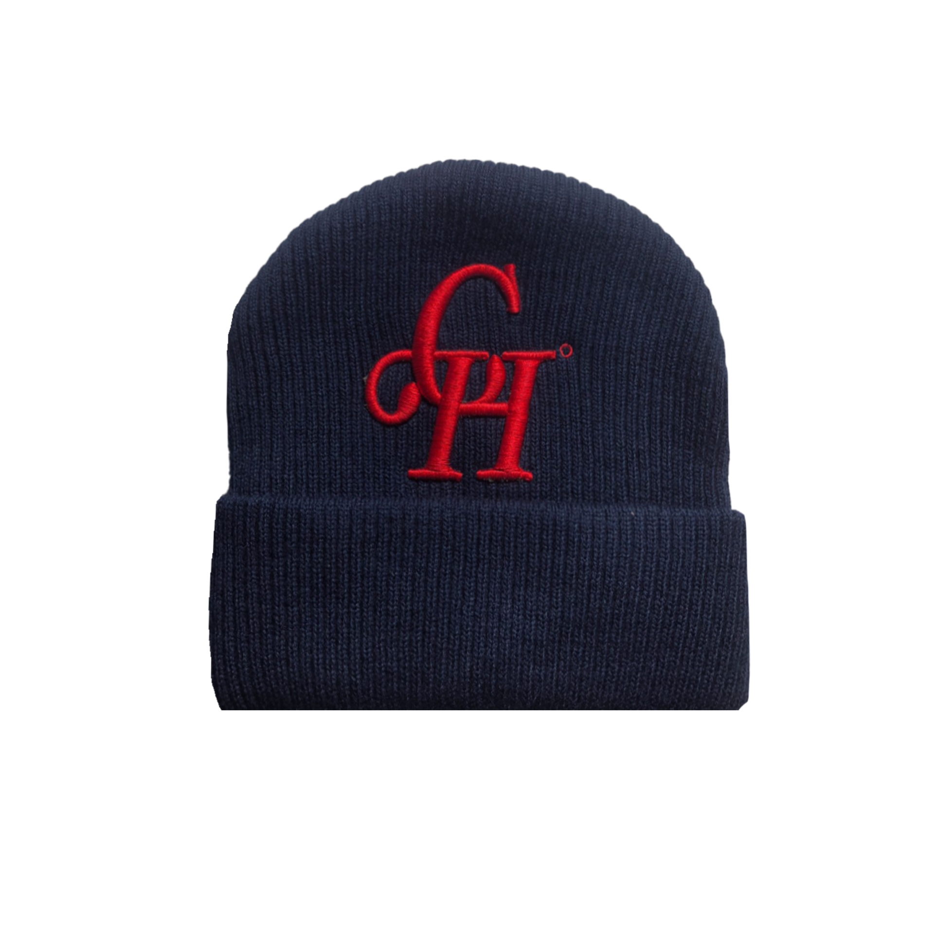 Embroidered Big Logo Beanie- Navy