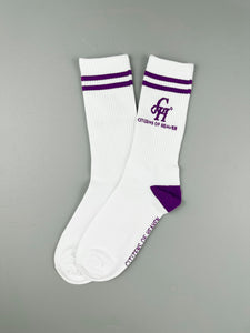Ribbed CH Athletic Socks- Purple
