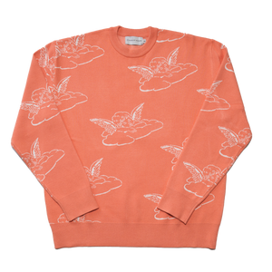 Angelic Dreams Oversized Jacquard Sweater- Salmon