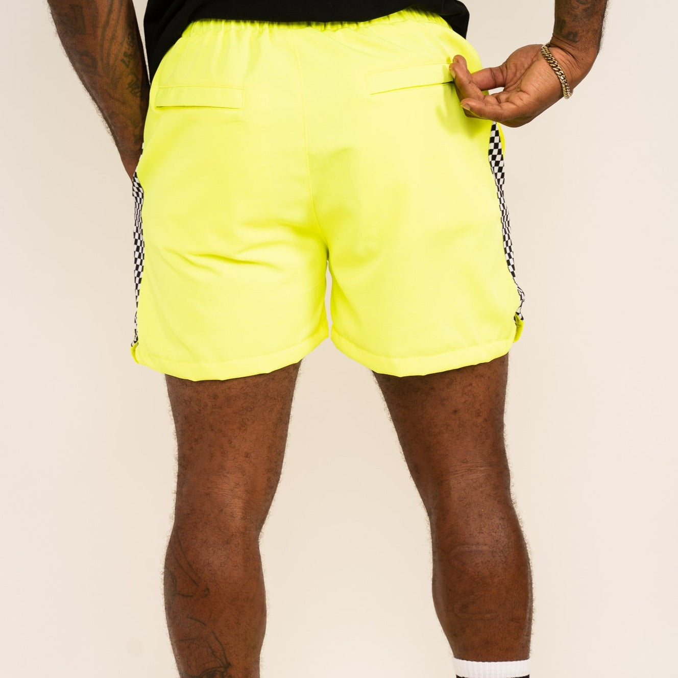 Global Racing Team Nylon Shorts- Neon Yellow