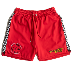 Global Racing Team Nylon Shorts-Fire Red